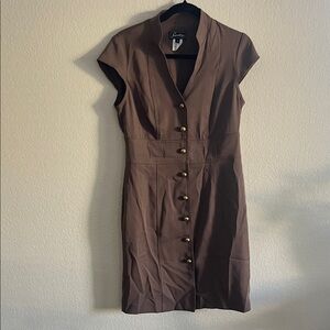 Brown Button-Down Dress